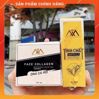 Combo Face Collagen DNA Cá Hồi MEEA Organic và Tinh chất ampoule saffron