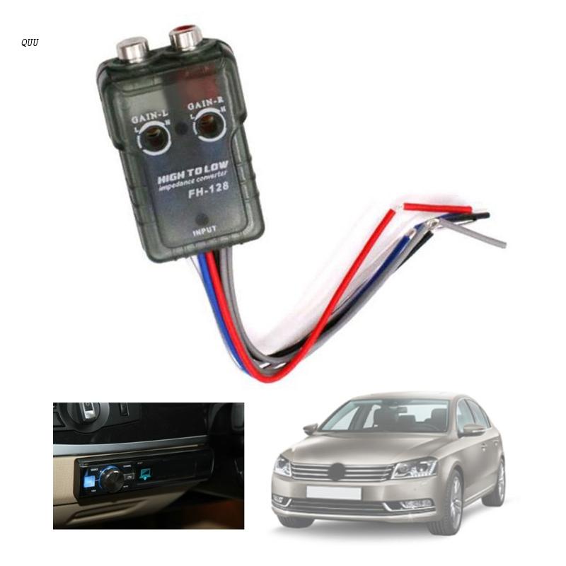 QUU Upgraded Car Stereo Speak Signal Hi-Low Converter for Auto Amp- Subwoofer Amplifier CD-Player High to Low Adapter