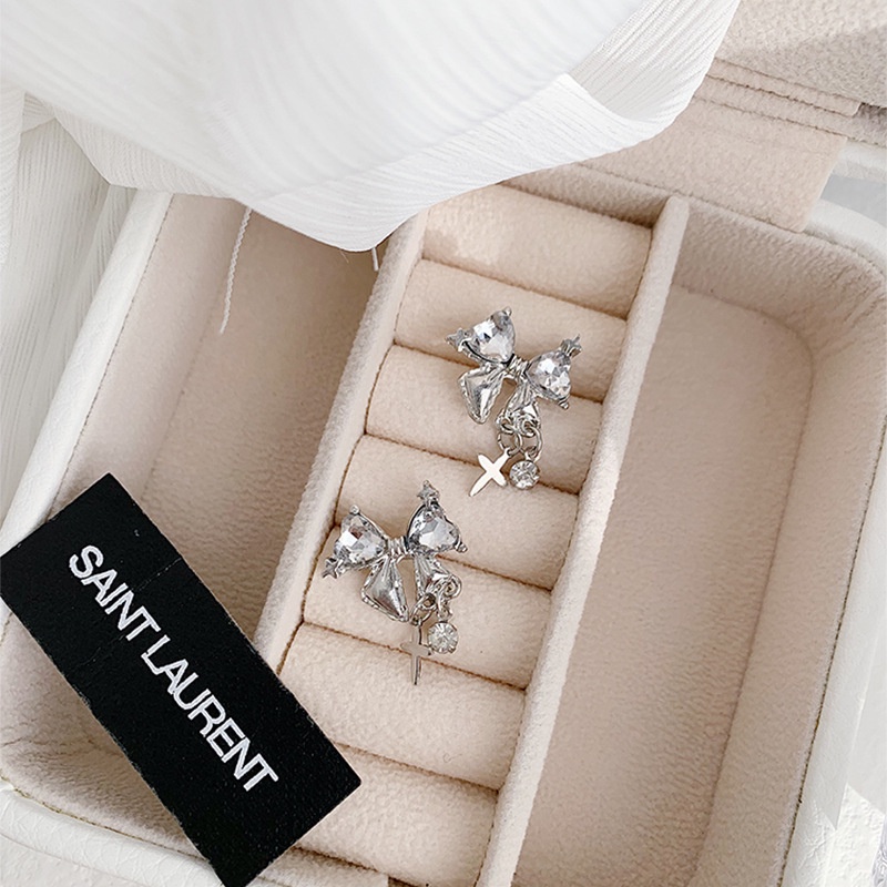 Khuyên Tai Nơ Đính Đá Thời Trang Sang Trọng Cho Nữ ​Trang Sức Vòng Cổ