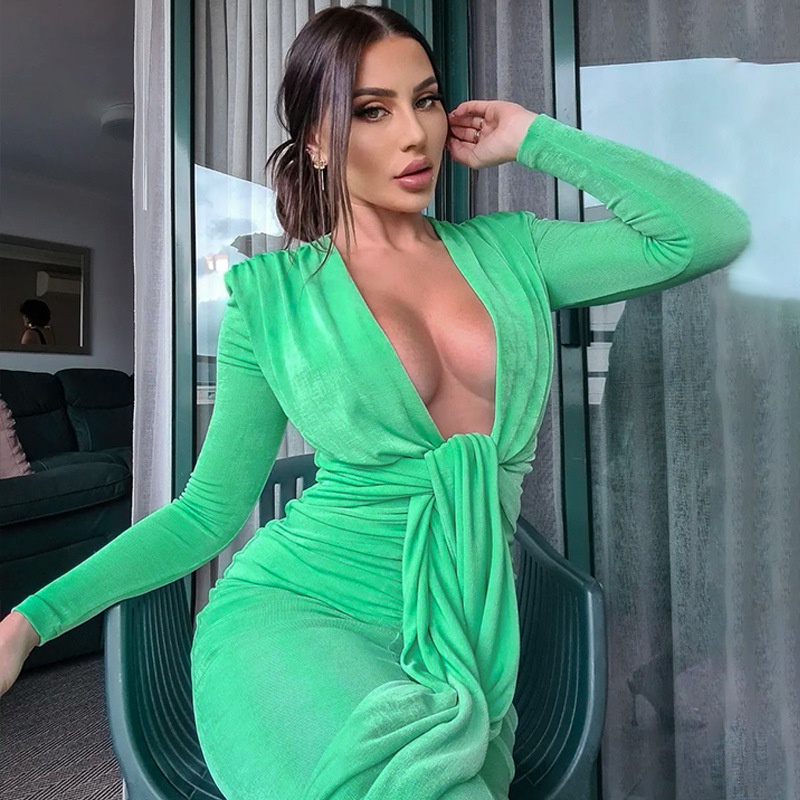 Đầm Hai Dây Cổ Chữ V Dáng Ôm Gợi Cảm Thời Trang Cho Bạn Gái