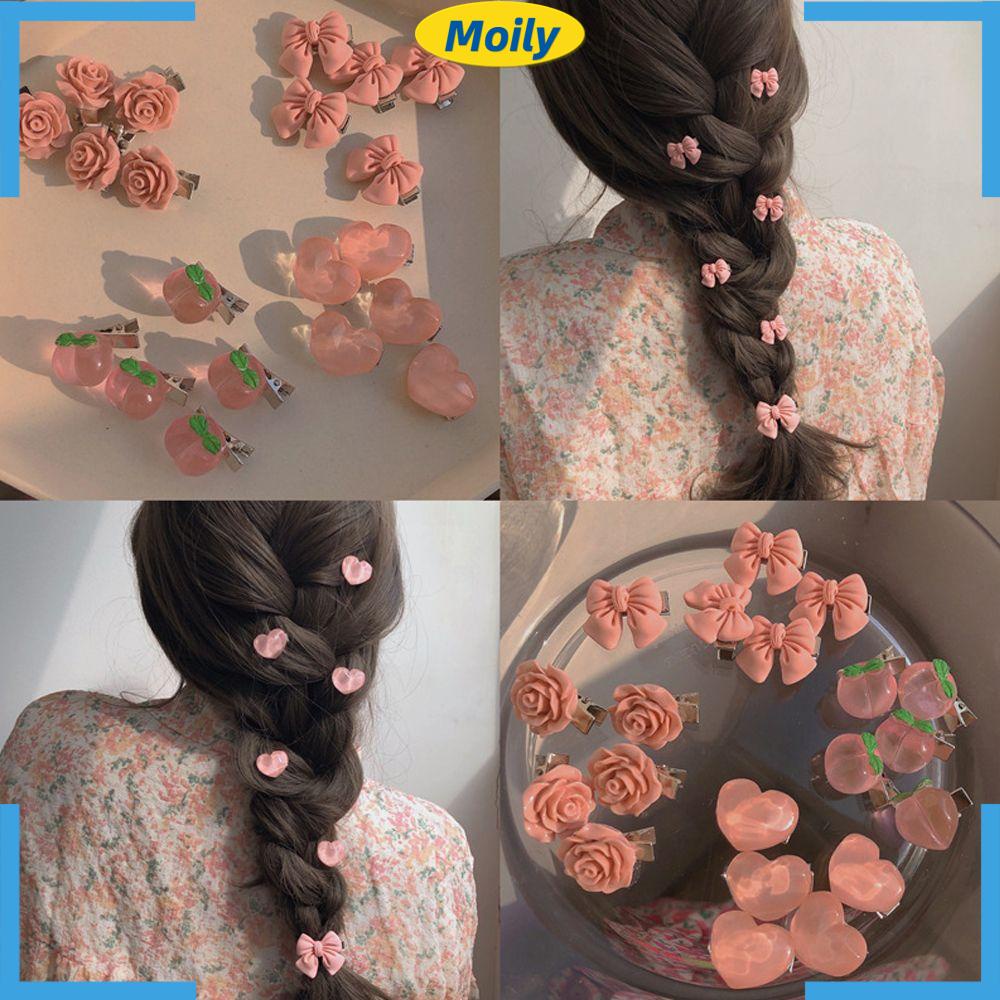 Bộ 5 Kẹp Tóc Mini Hình Hoa Hồng Phong Cách Thời Trang Mới