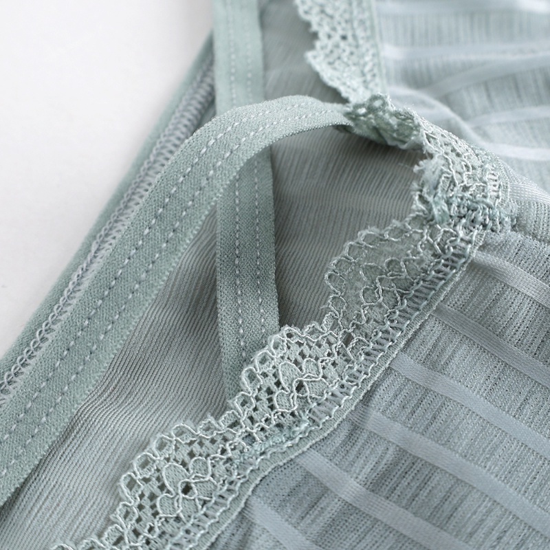 Quần Lót Lụa Phối Ren Dây Chéo Phía Trước Lưng Thấp Quyến Rũ Cho Nữ