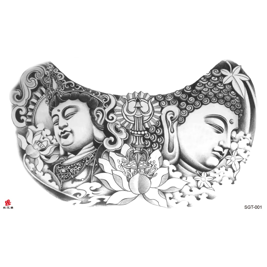 Hình Xăm Dán Ba Mặt Chống Thấm Nước Hình Đầu Rồng Độc Đáo Ốp