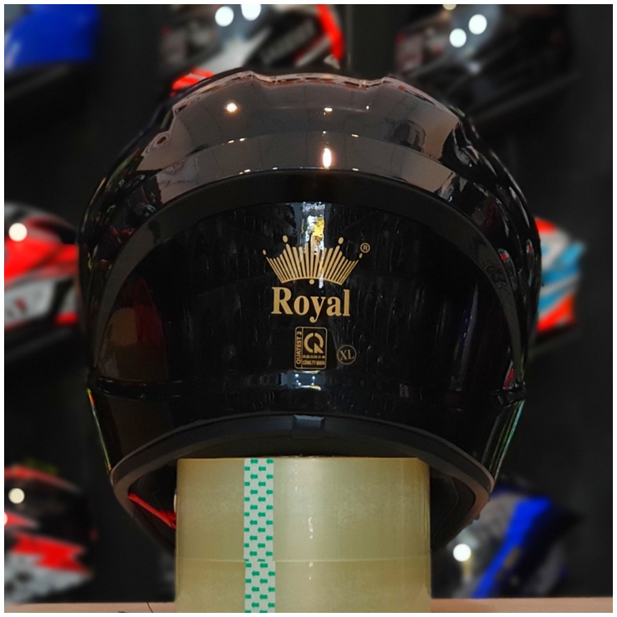Mũ bảo hiểm full face 2 kính Royal M266 đen bóng cao cấp, hàng chính hãng + tặng túi đựng nón