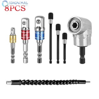 Hex Shank Socket Right Angle Tool 1/4inch 8x105° Black Drill Bit Holder
