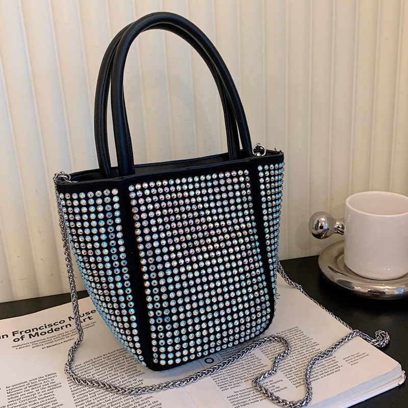 Túi Xách bucket Đeo Vai Đính Đá Lấp Lánh Thời Trang Cao Cấp Cho Nữ
