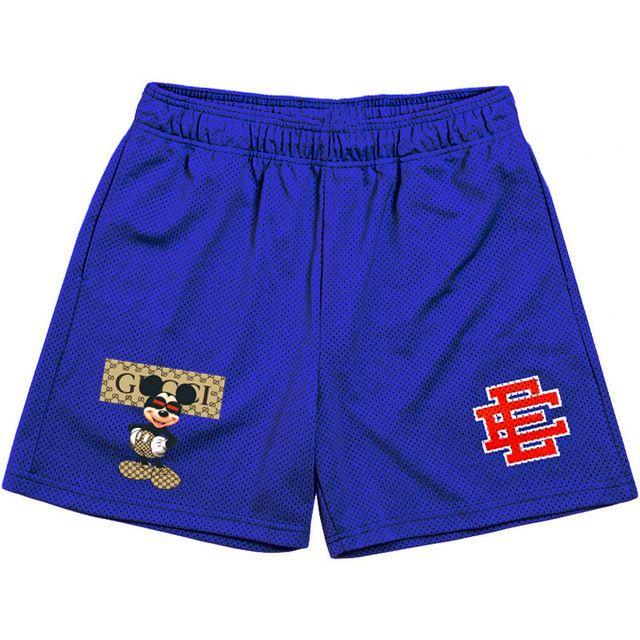 Eric Emanuel Quần Short Thể Thao Phối Lưới Dài Đến Đầu Gối Phong Cách Đường Phố Mỹ Cho Nam Và Nữ