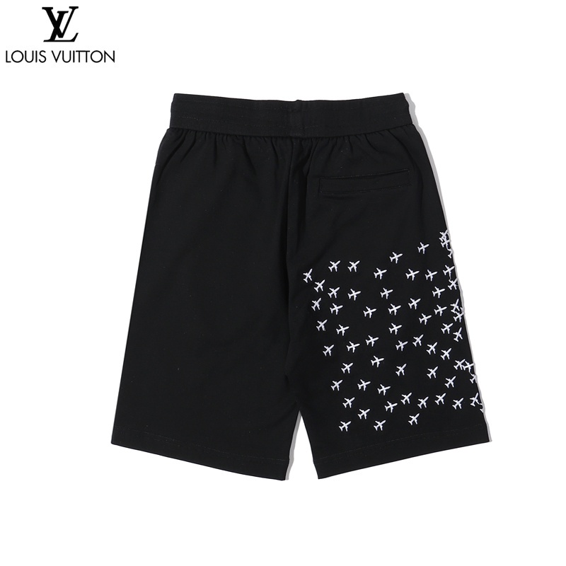 L &amp; V - Quần Short Thêu Họa Tiết Máy Bay Cao Cấp Thời Trang Đường Phố Mới Nhất Dành Cho Nam Và Nữ Cùng Phong Cách