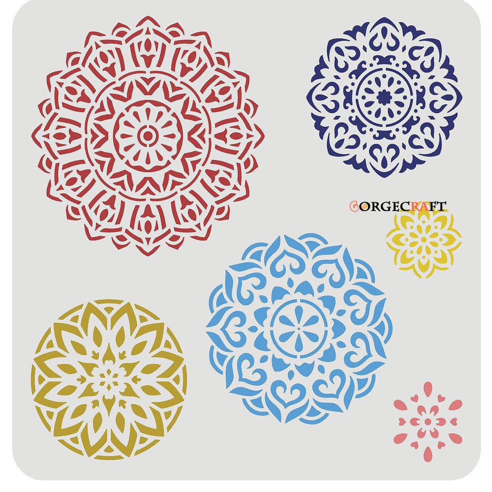 1 Khuôn Họa Tiết Mandala 30x30cm Có Thể Tái Sử Dụng Dùng Để Vẽ Trang Trí Nội Thất / Gỗ / Giấy