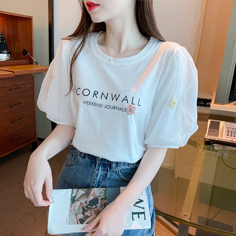 NRVP Áo Thun Tay Ngắn Dáng Ôm In Họa Tiết Độc Đáo Thời Trang Đường Phố Hàn Quốc Cho Nữ