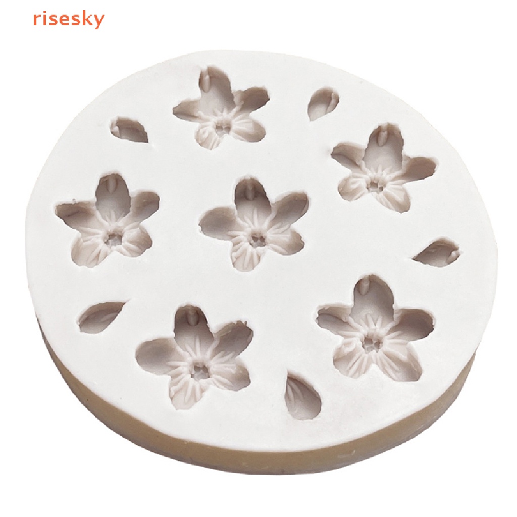 1 Khuôn Silicone Tạo Hình Hoa Anh Đào 6 Lỗ Trang Trí Bánh DIY