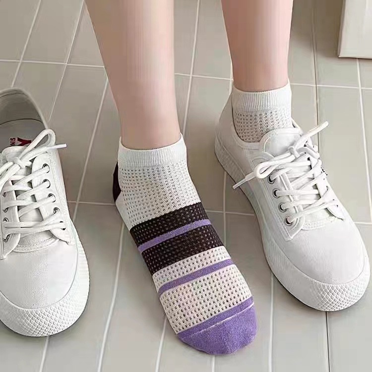 Đôi Vớ Chân cotton Phối Lưới Thời Trang Cho Nữ