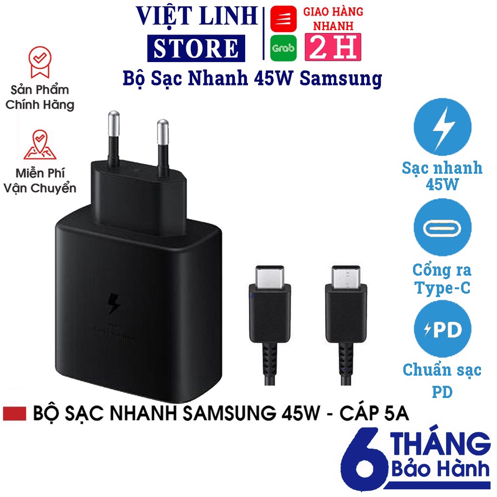 Sạc nhanh samsung 45w Galaxy Note 10 Plus Note 20 S20 Ultra Note 10 Plus - Việt Linh Store