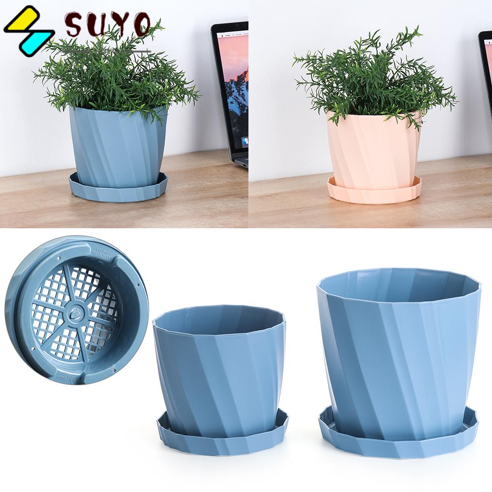 SUYO Flower Pot Beautiful Pastoral Garden Supply Home Office Decor Plastic Fleshy Flowerpot