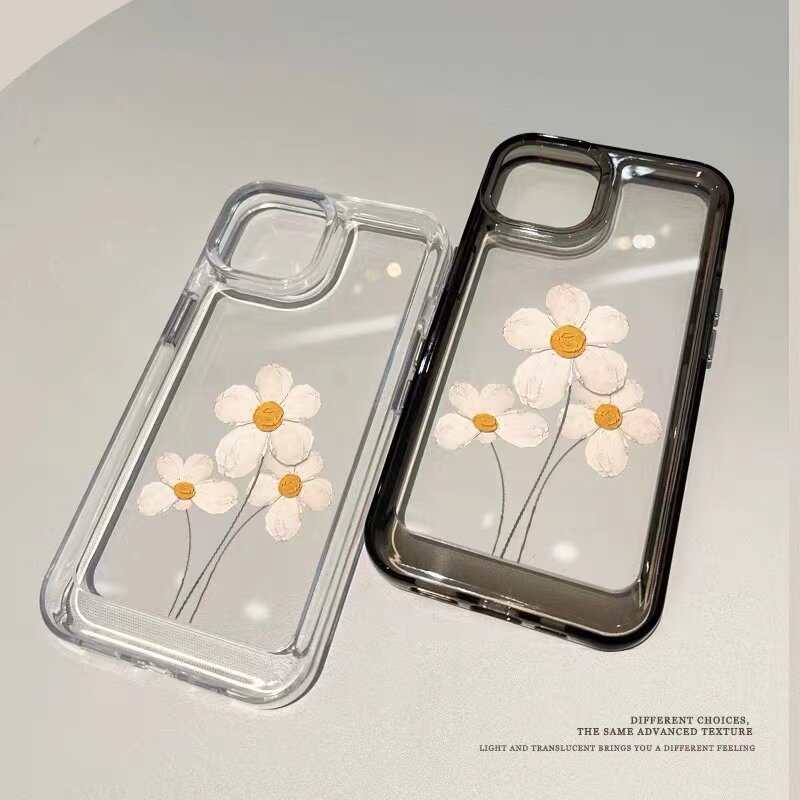 Ốp Điện Thoại TPU Mềm Trong Suốt Họa Tiết Hoa Chống Sốc Cho IPhone 14 Pro Max 13 11 12 Pro XS Max X XR 7 8 6 6S Plus