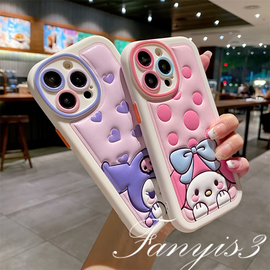 Ốp Điện Thoại TPU Silicone Mềm Họa Tiết Dầu Kuromi Đáng Yêu Cho IPhone 14 13 12 11 Pro Max X XR Xs Max