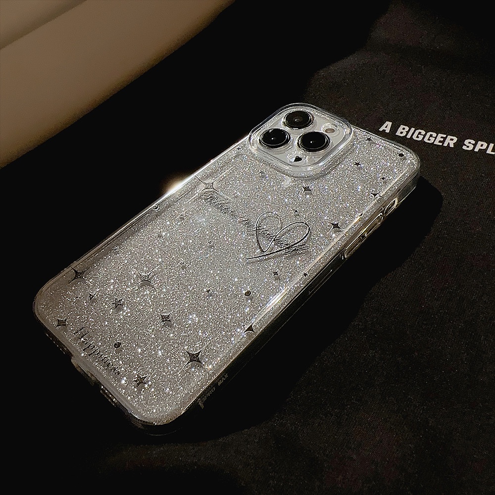 Ốp Điện Thoại Silicon Hình Ngôi Sao Lấp Lánh Cho iPhone14 13 12 11 13 14pro max-III