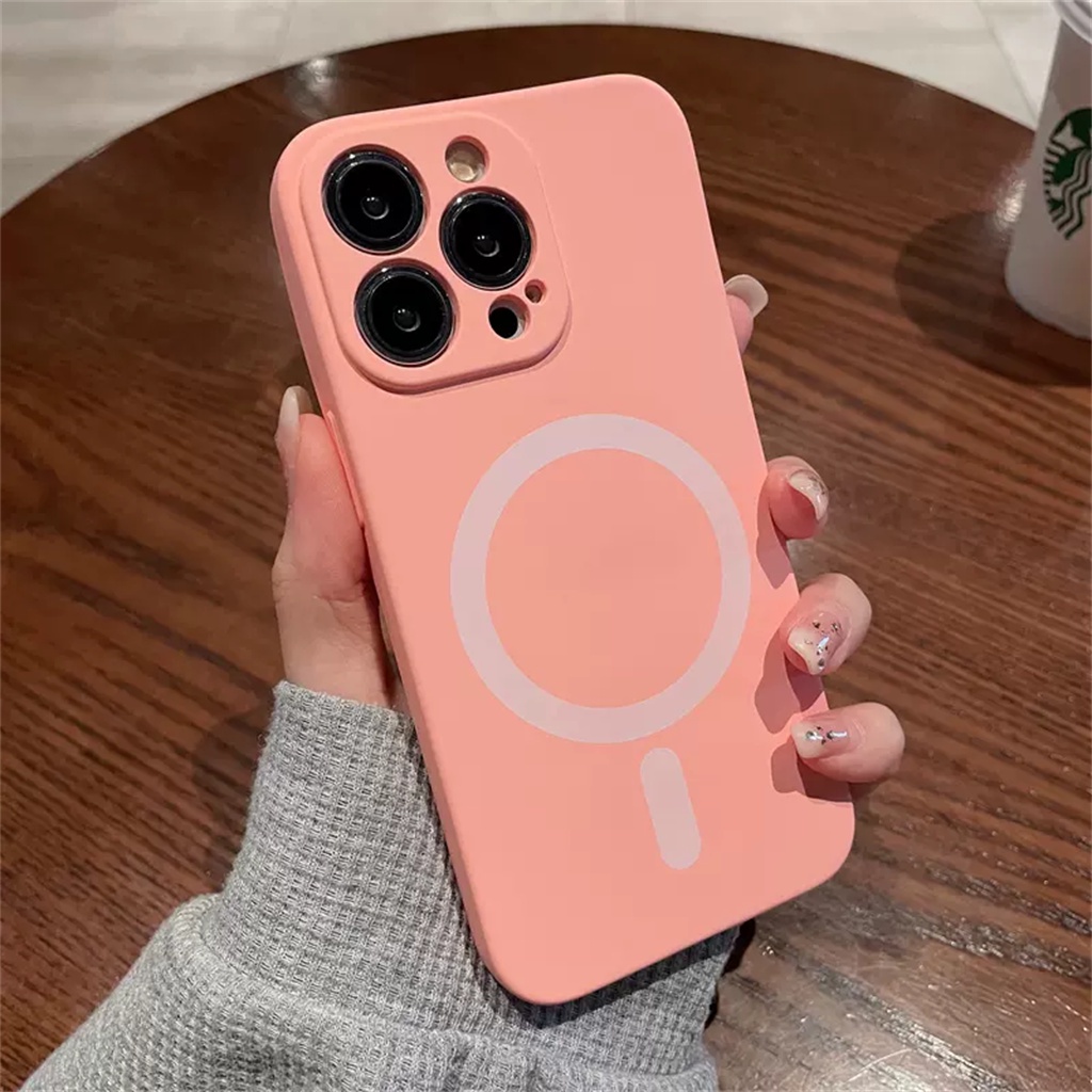 Ốp Điện Thoại iPhone 14 Pro Max Plus 12 13 Pro Max 11 Promax ốp lưng iphone 14 pro max magnética case Silicon Dẻo Dáng Vuông Có Nam Châm Hít Chống Sốc Cho
