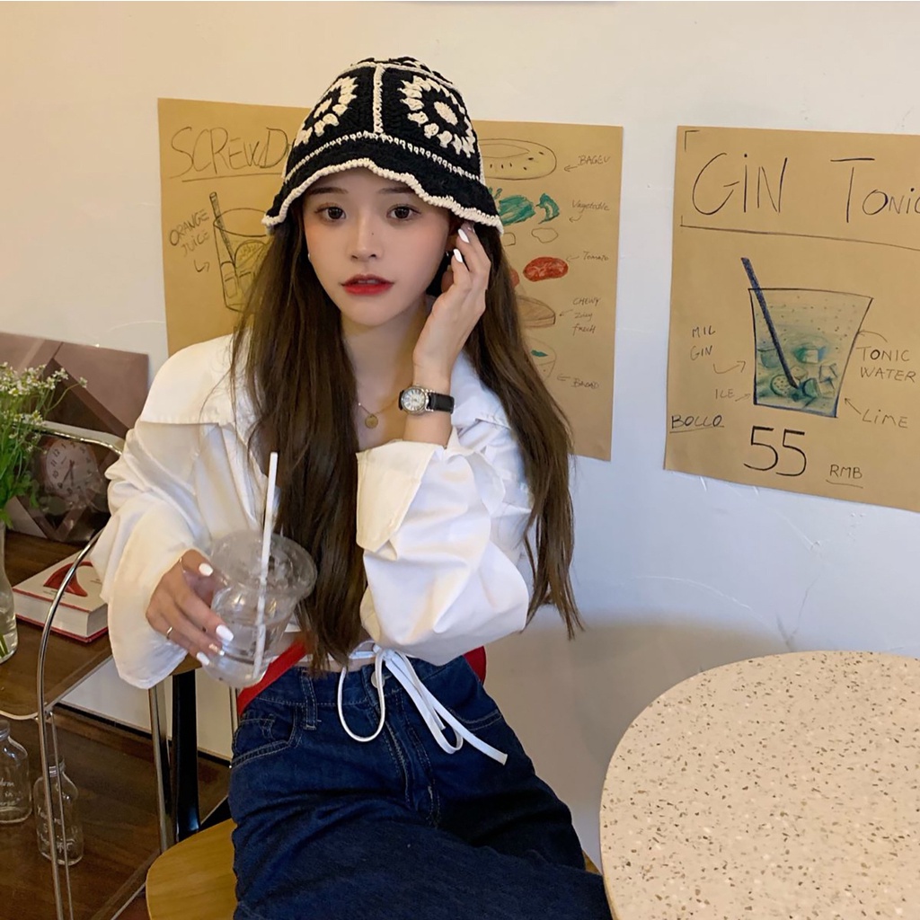 Mũ Len Tai Bèo Phong Cách Hàn Quốc Xinh Xắn Cho Nữ