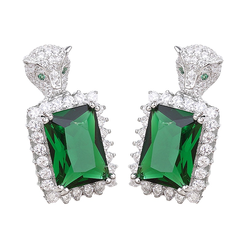 Bông Tai Chữ Nhật Đính Đá Opal Toàn Diện Thời Trang Cho Nữ
