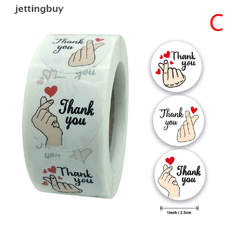 Cuộn 500 Nhãn Dán Thank You Cho Giấy Ghi Chú Văn Phòng Phẩm Gq New QDD