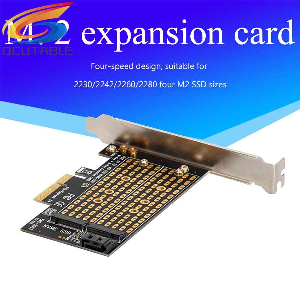 Dual M.2 to PCI-E 3.0 X4 Adapter for PCIe NVMe SATA M2 SSD 2230 2242 2260 2280