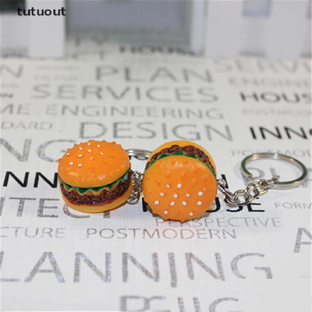 tutuout 1PC Cute Mini Simulation Food Key Chain Resin Cake Keychain Gift Pendant Decor VN