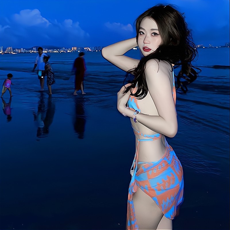 Bikini mới, Tie nhuộm thời trang 2 mảnh bộ đồ bơi XLYZB005