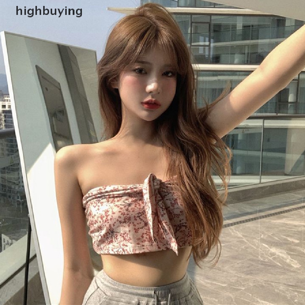 Hbvn Belle Áo hai dây In Họa Tiết Phong Cách Harajuku Mùa Hè Dễ Phối Đồ Thiết Kế Nơ Lãng Mạn Ins Modish Cho Nữ