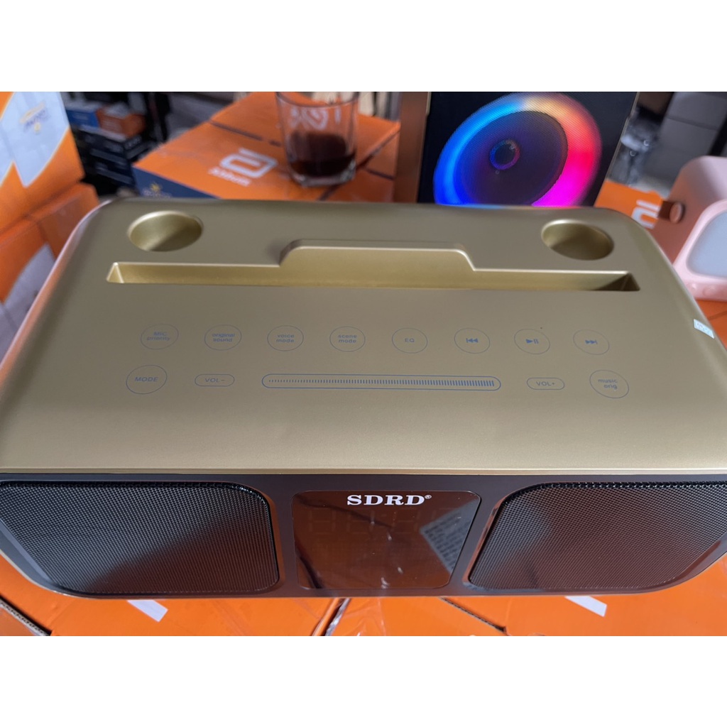 Loa karaoke bluetooth SD318 âm thanh hay, kèm 2 micro