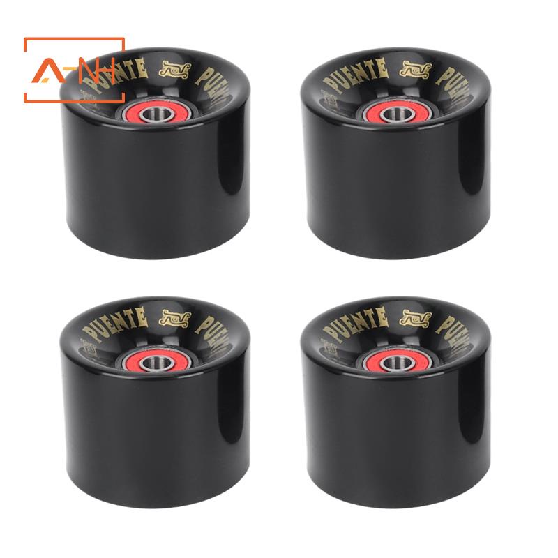 PUENTE 4Pcs/Set Cruiser Skateboard Wheels PU Wheels Long Board Cruiser Wheels with ABEC-9 Bearings