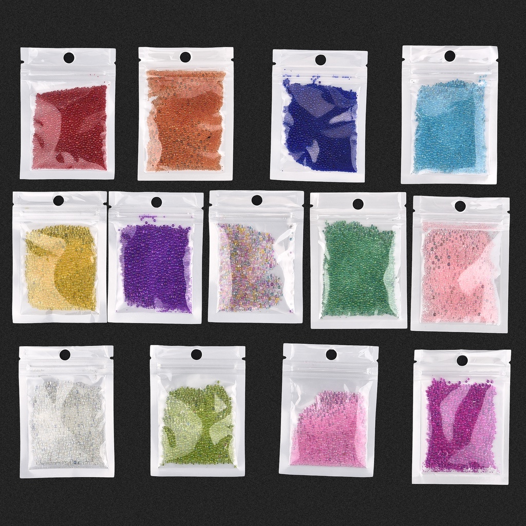 Túi 10g Hạt Cườm Nhỏ Bằng Silicon 0.4-3mm Làm Móng Nghệ Thuật DIY