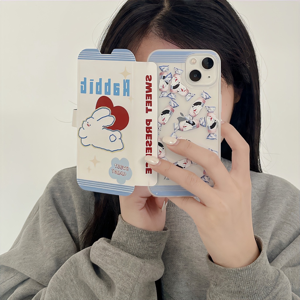 Ốp Điện Thoại Silicon Tpu Mềm Trong Suốt Chống Rơi In Hình Thỏ Dễ Thương Cho iPhone 11 12 13 14 PRO MAX