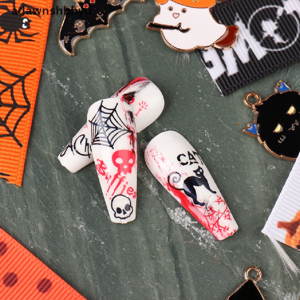 Miếng Dán Trang Trí Móng Tay Họa Tiết Halloween 3D Độc Đáo