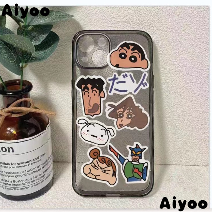 ✅Ốp Điện Thoại Mềm Trong Suốt In Hình Shin-Chan Cho iPhone 14promax 13 12 / 11 xr / 8p