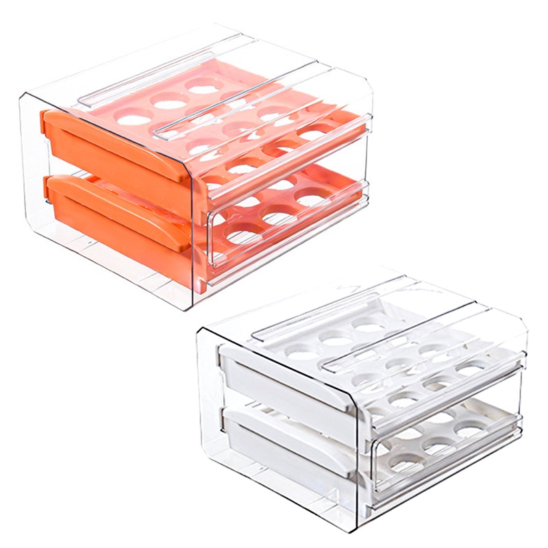 Hộp Đựng Trứng Trong Suốt 2 Tầng Có Thể Xếp Chồng Lên Nhau Tiện Dụng Cho Nhà Bếp