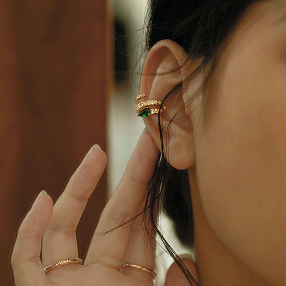 Khuyên Kẹp Vành Tai WMES15H Màu Trơn Phong Cách Hip Hop Thời Trang Cho Nữ