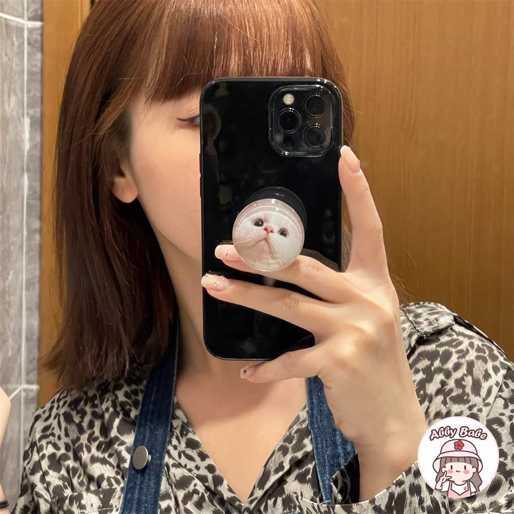 Ốp Điện Thoại TPU Mềm Chống Sốc Có Giá Đỡ Hình Mèo Ba Tư Đơn Giản Cho IPhone 14 Pro Max 13 12 11 Pro Max