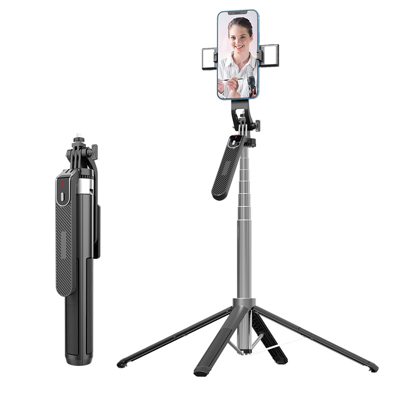 Gậy Tự Sướng Dài 1.8m Xoay 360 Độ Cho Điện Thoại° Giá Đỡ Ba Chân Bluetooth Không Dây Xoay Được Kèm Điều Khiển Từ Xa Với Bộ Đèn Và Gậy Ba Chân