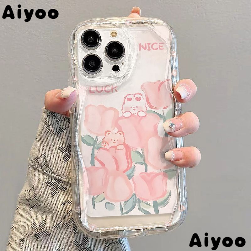 ✅Ốp Điện Thoại Mềm Trong Suốt Chống Sốc Hình Hoa Tulip Và Thỏ Cho iPhone14 / 13promax 12 / 11 7 / 8p xs TP8H