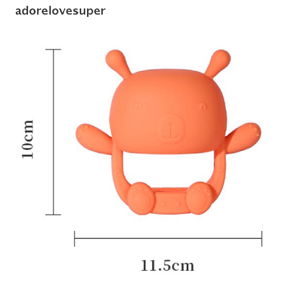 Găng Tay Silicone Chống Rách Hình Gấu Dễ Thương Cho Bé Mọc Răng AD1VN ​Đồ Chơi Gậy Chống Cắn Mát Xa Tiện Dụng Cho Bé Mọc Răng