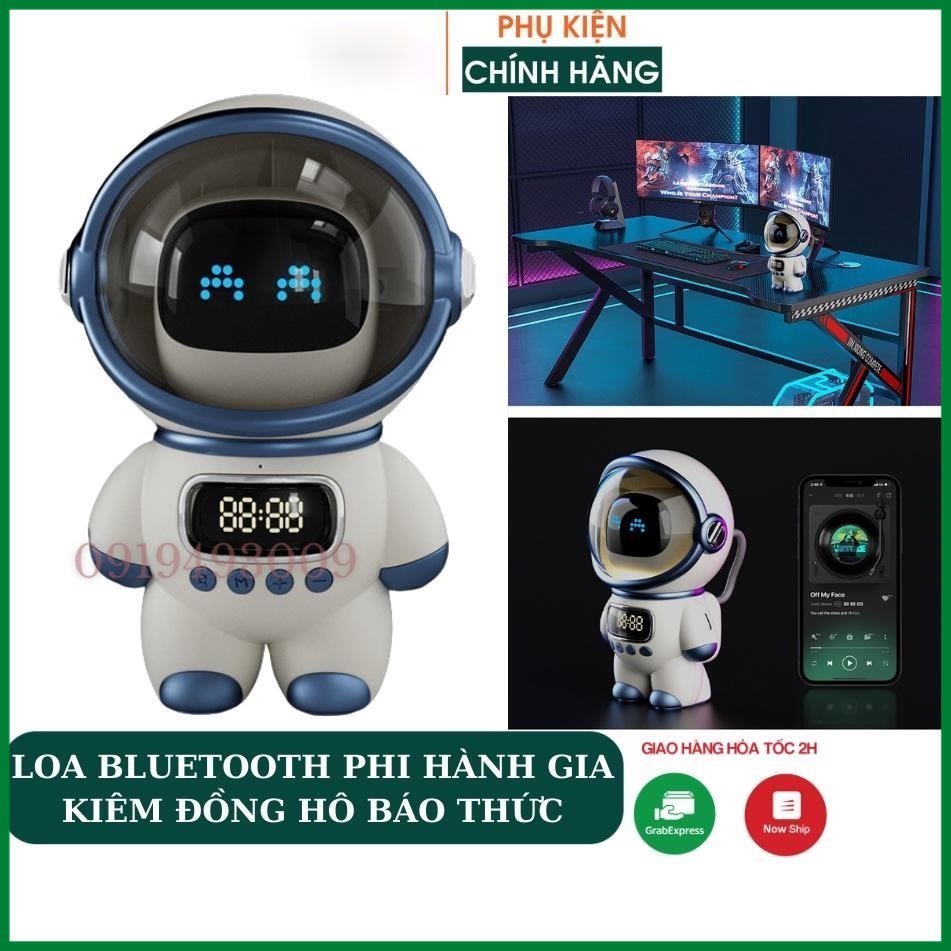 Loa bluetooth phi hành gia - Đồng hồ báo thức Làm đèn ngủ nháy theo nhạc loa bluetooth đa năng ZINKA SHOP