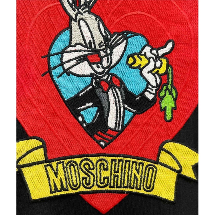 Áo Thun Nam Ngắn Tay Thêu Hình Thỏ Và Chữ love M0schin0 Size S-4XL