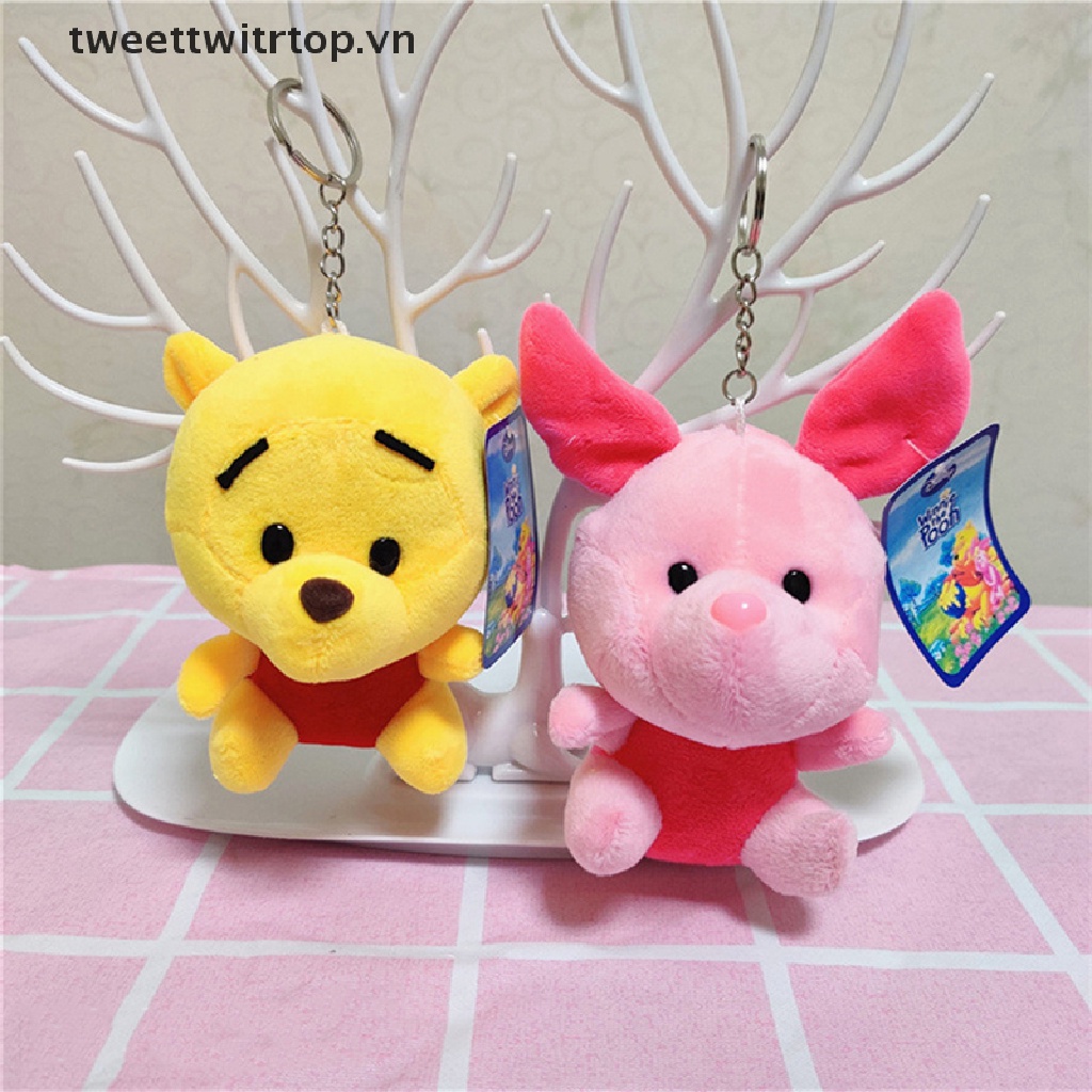 DISNEY Trtop 1 Móc Khóa Gấu Pooh / Hổ / Heo Nhồi Bông Đáng Yêu