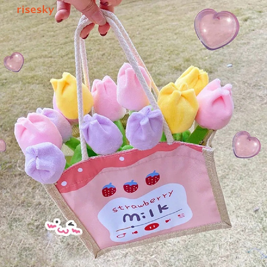 1 Đồ Chơi Nhồi Bông Hình Hoa Hồng / Tulip Dễ Thương 26cm