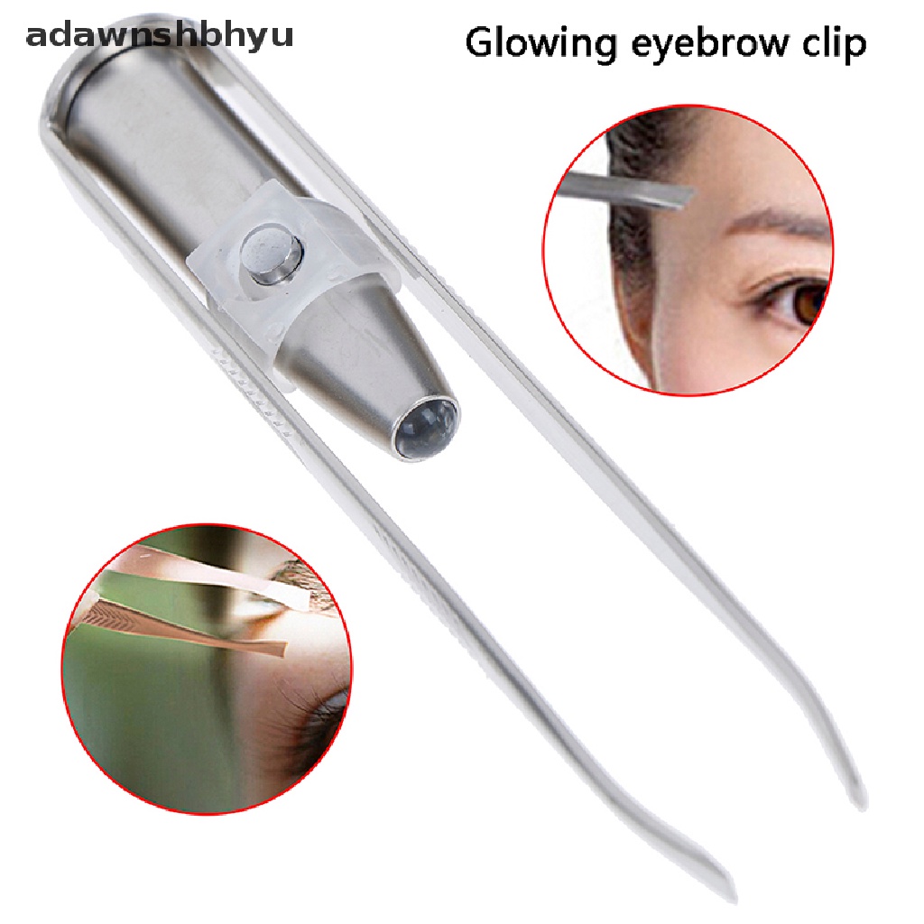 1 Nhíp Nhổ Lông Mày Bằng Thép Không Gỉ Có Đèn Led