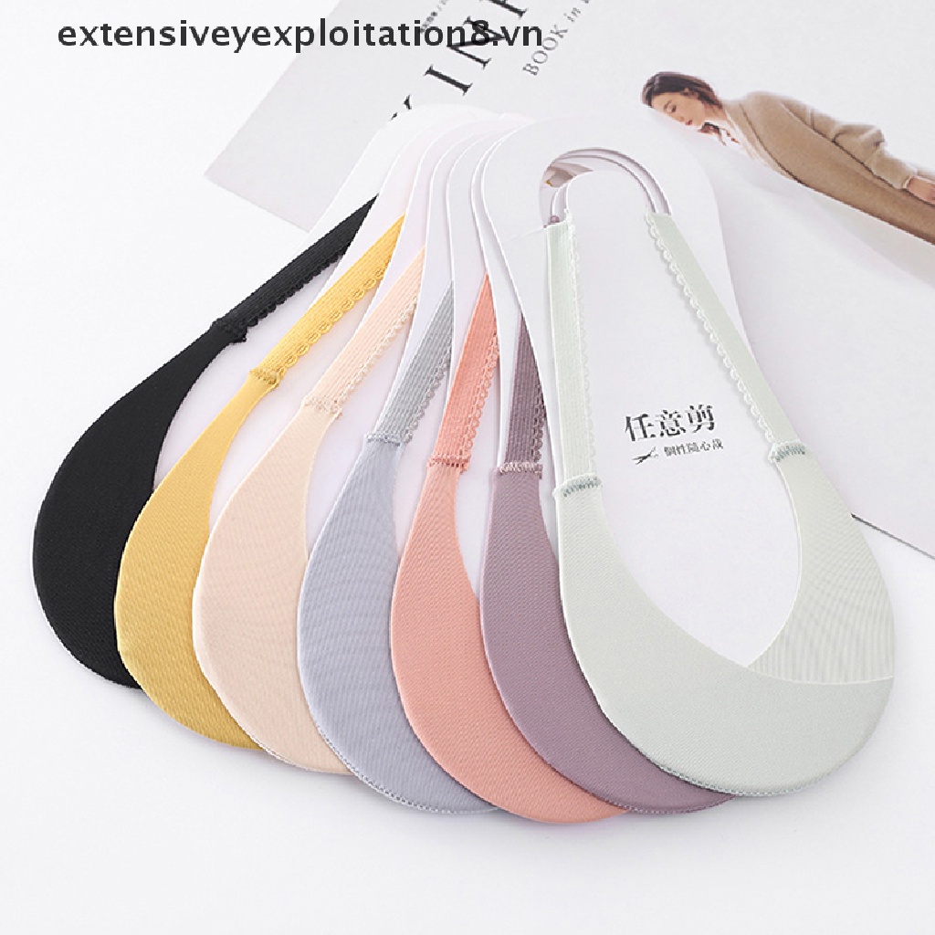 [Đặc Biệt] Vớ Thuyền Mỏng Mùa Hè Bằng Lụa Lạnh Vô Hình Một Nửa Bàn Chân Trước Bằng Silicon Chống Trượt Chéo Nhật Bản [vn]