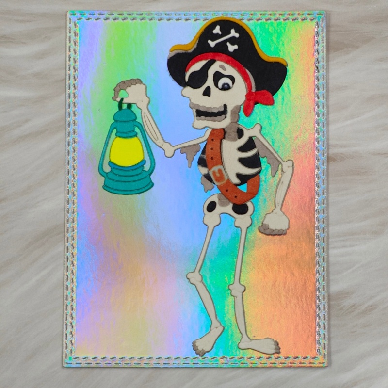 Khuôn Cắt Giấy Kim Loại Hình Đầu Lâu Cướp Biển Thẻ