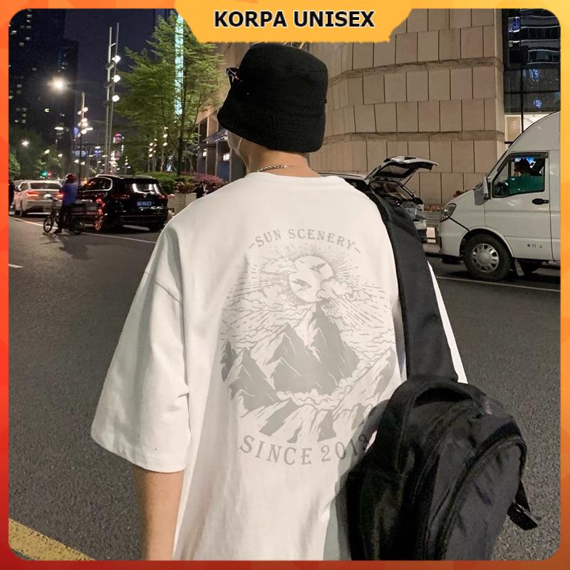 [ Ảnh Thật ] Áo thun tay lỡ form rộng in hình ngọn núi SUN SCENERY - phông ulzzang oversize unisex nam nữ