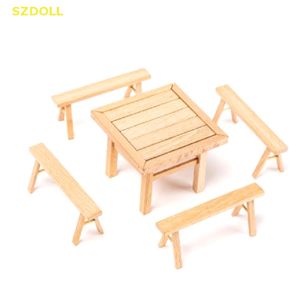 1 Bộ Bàn Ghế Nội Thất Mini Tỉ Lệ 1 / 12 Trang Trí Nhà Búp Bê